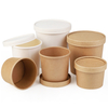 Disposable Kraft Soup Bowl Paper Round Food Container Soup Container