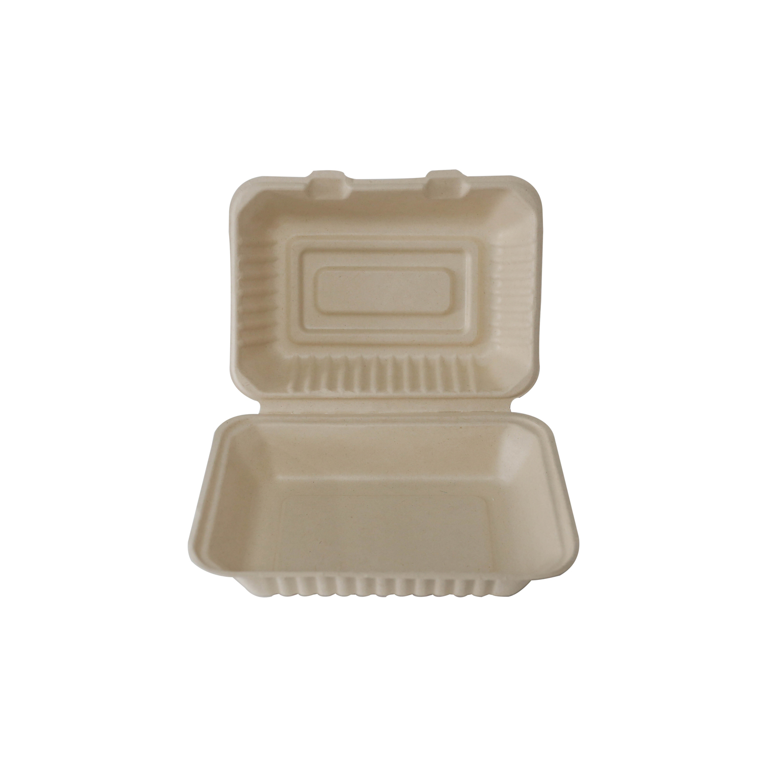 Wholesale Biodegradable Tableware Sugarcane Bagasse Clamshell Paper Pulp Packaging Lunch Box