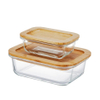 High Borosilicate Glass Storage Food Containe with Bamboo Lid