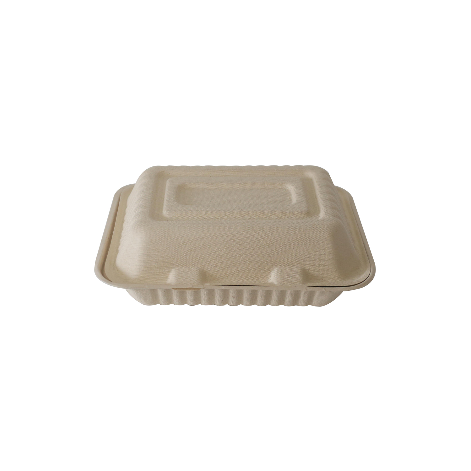 Wholesale Biodegradable Tableware Sugarcane Bagasse Clamshell Paper Pulp Packaging Lunch Box