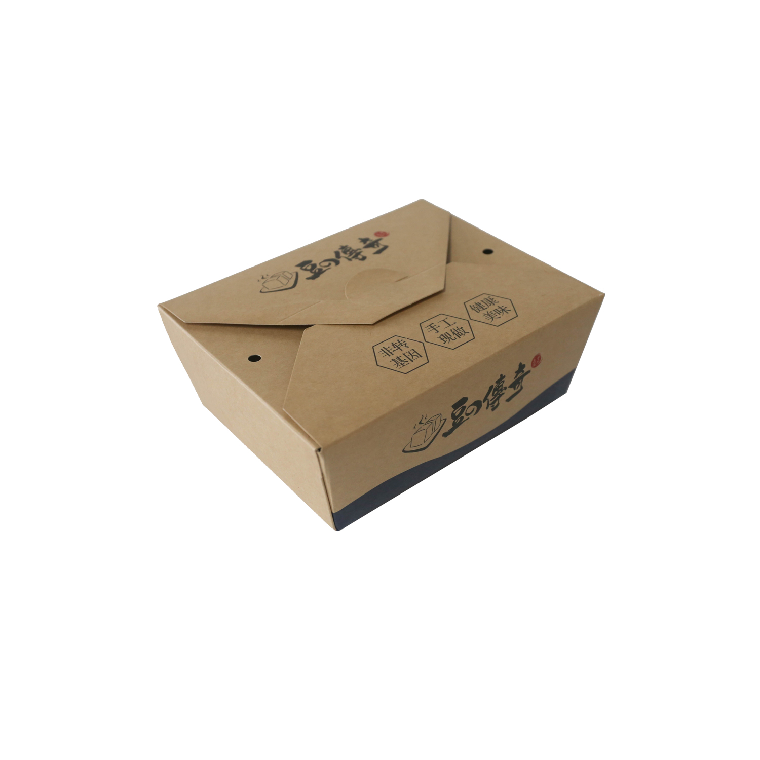 Disposable Kraft Lunch Box Paper Food Container 