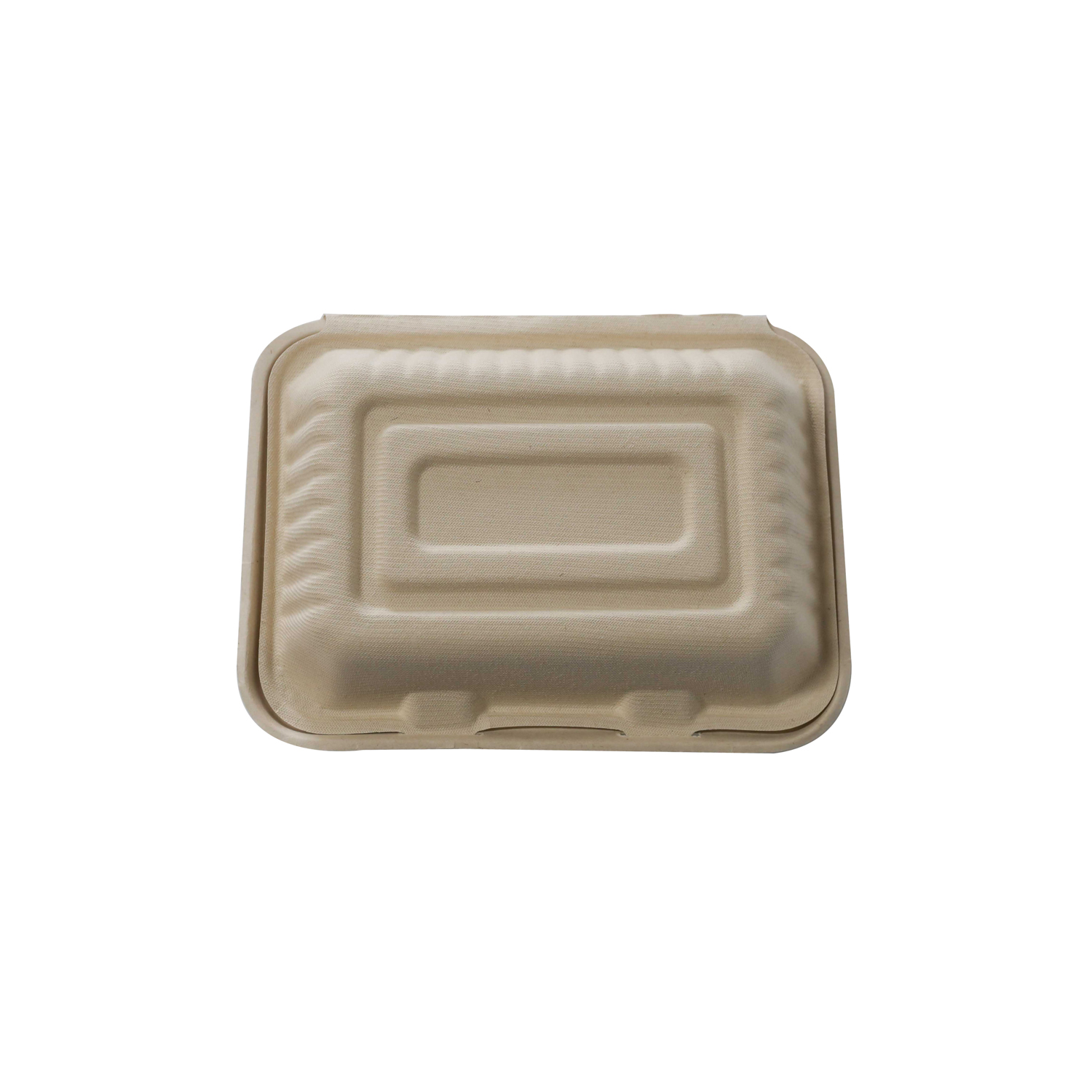 Wholesale Biodegradable Tableware Sugarcane Bagasse Clamshell Paper Pulp Packaging Lunch Box