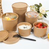 Disposable Kraft Soup Bowl Paper Round Food Container Soup Container