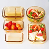 Wholesale Locking Food Storage Containers with 2 compartment and Lid, Glass Meal Prep Containers