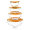 Round Glass Food Container with Bamboo Lid